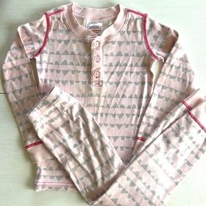 Hanna Andersson Organic Cotton Pink Snowtop Mountain PJ Set - Size 5